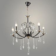 Люстра NH6179/5 COFFEE+FGD кофе/золото/хрусталь 5х60W E14 d620 h880, QH23