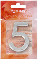 Номер дверной FUARO №5 хром самоклеящийся (50х37)