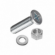 Винт DIN965 с потайной головкой М5х16мм гайка, шайба оцинк. 14шт/пакет