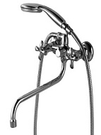 LM0151C  Смеситель для ванны Lemark Flora, хром, с аксессуарами, длиный излив