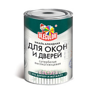 Эмаль для окон и дверей OLECOLOR алкидная,  белый, 0,9кг