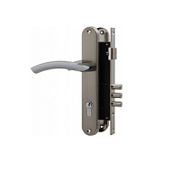 Замок врезной в комплекте с ручкой FUARO SET F9013 SN/CP мат.никель/хром