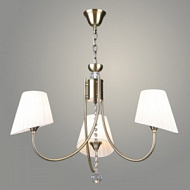 Люстра NH6441/3 AB бронза/белый абажур 3х60W E27 d650 h715, QH24