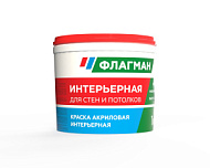 Краска ФЛАГМАН акриловая, интерьерная , белая, 6,0 кг