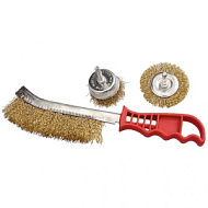 74484 Набор щеток для дрели Matrix, 1 плоская 65мм, 1 "чашка" 50мм, ручная металлическая