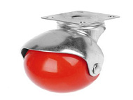 Опора колесная 40мм с пятой, поворотный подшипник, круглая красная