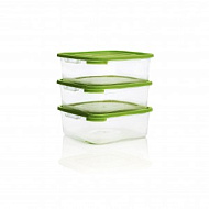 Набор емкостей для хранения продуктов СВЧ КАСКАД , квадратые , 3 шт ( 0,7 л)