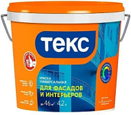 Краска ТЕКС для фасадов и интерьеров 13кг/8,4л, белая