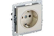 Розетка IEK BRITE РС11-1-0-БрКр 16А с заземл. без защ. шторки беж. BR-R11-16-K10