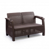 Диван «Ротанг», 127 × 70 × 79 см, без подушек, цвет шоколад