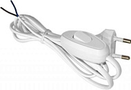 1037504 Шнур УШ-1КВ опрессованный с вилкой со встроенным выключателем 2х0,75/2метра, черный ИЭК