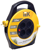 277730 Удлинитель на катушке 4х10м без заземл. 6А IP20 УК10 "Garden" с термозащ. 2х0.75 IEK WKP23-06