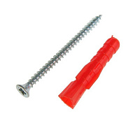 Дюбель трехсегмент. 6х35мм с шурупом универс. 3,5х50мм цинк 24шт/пакет