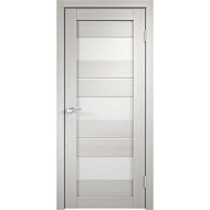 Дверное полотно модель №23/3  800*2000мм Беленый дуб белое стекло  Экошпон