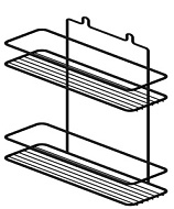 Полка для ванной ProfFero, черный, 2 яруса 250*365*85мм П0001291