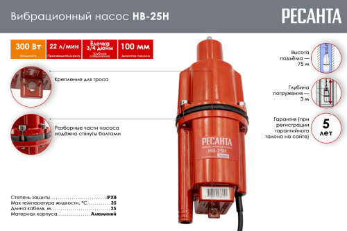 Вибрационный насос Ресанта НВ-25Н