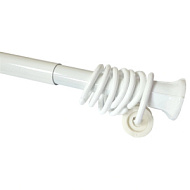 5187078 Карниз для ванной комнаты, телескопический 120-220 см, размер 200 см, белый