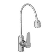 AV9001S Смеситель для кухни AVRORA Kitchen с высоким гибким изливом , нержавеющая сталь