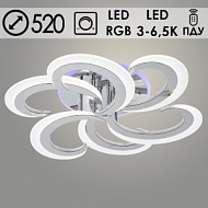 Люстра LI08462/3+3B PR CR хром 84W+7W LED RGB 3000-6500K d520 ПДУ(ИК) диммер, HN23