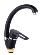 E2619-5 Смеситель для кухни Edeny, черный, хром, высокий излив