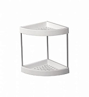 Полка для ванной Accoona, белый, угловая, 2 яруса, пласик А281-2