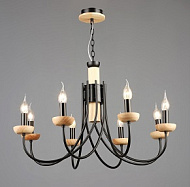 Светильник потолочный ВР-NH6892/8 BK+WOOD D705*H455/H775мм