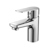 Смеситель для умывальника Decoroom, хром, короткий излив, латунь, монолитный DR22011