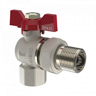 Кран шаровой угловой 1/2" с полусгоном ВР/НР никель