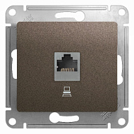 Механизм компьютерной розетки 1-м Glossa RJ45 кат.5е шоколад SchE GSL000881K ,400500