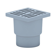 Трап 15х15см вертикальный решетка нержавейка d50