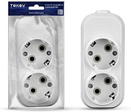 Колодка удлинителя 2-м TOKOV ELECTRIC16А с заземл. АБС-пластик бел. TKE-C01-KU2-Z