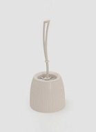 Ёршик для унитаза «Вязаное плетение», 15×15×37 см, с подставкой, бежевый