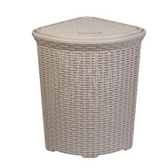 235020 Корзина для белья угловая Ротанг 60л латте