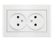 1062093 Розетка 2-м СП Бриллиант 16А IP20 без заземл. бел. UNIVersal 7947519