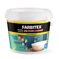 Краска акриловая FARBITEX для кухни и ванной, белая, 6 кг