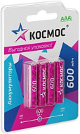 Аккумулятор AAA/R03 600мА.ч NI-MN BP-4 (блист.4шт) КОСМОС KOCR03NIMH600mAh4BL