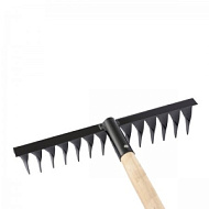 Грабли стальные, 350х1300 мм, 14 витых зубьев, деревянный черенок