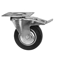Опора колесная большегрузная 100мм поворотная с торм., платф. крепл. 70кг