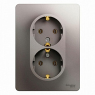 Розетка 2-м СП GLOSSA 16А IP20 250В с заземл. в сборе платина SchE GSL001224