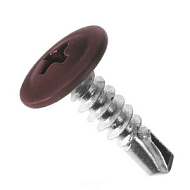 Саморез пресс-шайба 4,2х16мм сверло темно-коричневый RAL 8017 200 шт/ведро