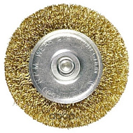 74448 Щетка для дрели Matrix, 75мм, плоская со шпилькой, латунированная витая проволока