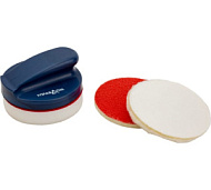 Набор для лессировки d125 мм: ручка с круглым захватом, 3 полировальные круга на липучках (фетр, поролон, искусствен. мех)