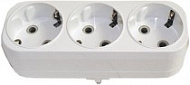 Разветвитель 3 гнезда с заземл. плоский 16А UNIVersal