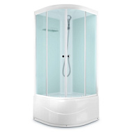 Душевая кабина DOMANI-SPA Delight Slim 110 high 1000*1000*2180, бел стек зад панель, сатин матир б/э
