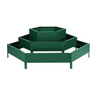 Клумба оцинкованная, 3 яруса, d = 60–100–140 см, h = 45 см, зелёная