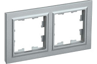 Рамка IEK 2-м BRITE РУ-2-БрА алюм. BR-M22-K47