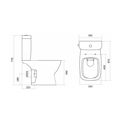 1WH302418 Унитаз-компакт Santek "Нео", безободковый rimless, 2 режима Oliveira