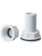 ДС.020060 Штуцер (врезка) в бак (емкость) с заглушкой и прокладкой 1/2" (пластик)